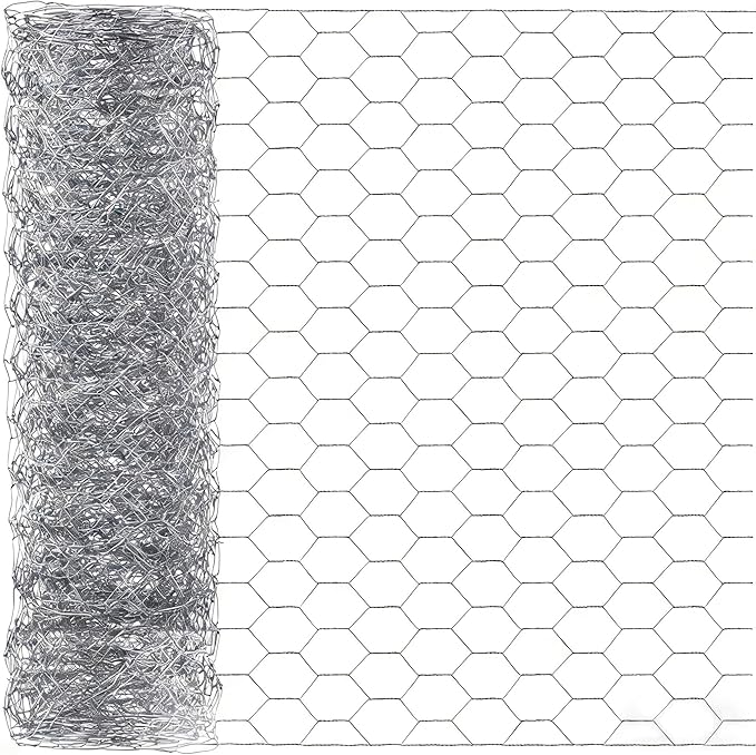Poultry Wire,14inx20ft Outdoor Anti-Rust Hexagonal Galvanized Chicken Mesh Fencing Wire Netting to Protect Garden Plants Vegetables Flowers Fruit and Dog Rabbit Squirrels