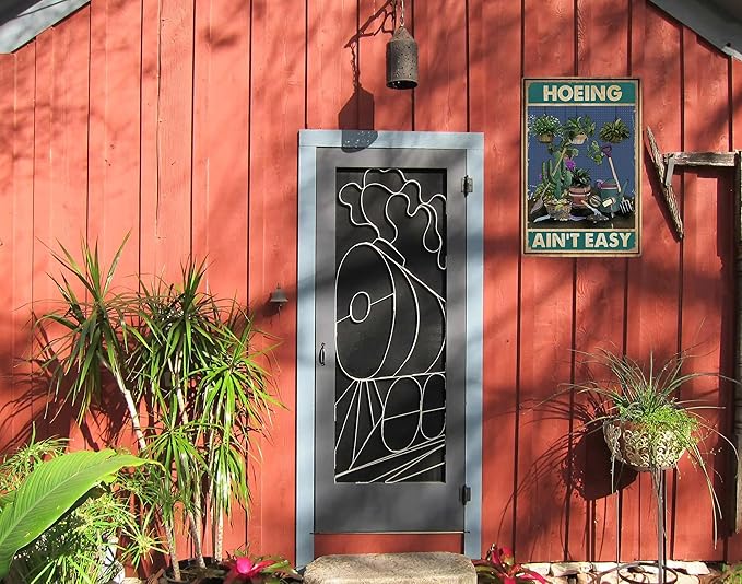 Rustic Metal Garden Sign with Humorous Quote, Decorative Outdoor Wall Art for Gardeners, 12 x 8 Inches