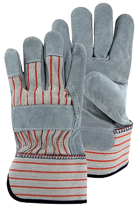 Magid TB725ELT Duramaster Cow Split Palm with Rubberized Cuff, Medium