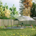 Large Chicken Coop,Metal Chicken Run for Yard with Door,Outdoor Galvanized Wire Poultry Chicken House with Waterproof and Anti-UV Cover,Duck Rabbit Cage (10' L x 26' W x 6.56' H)