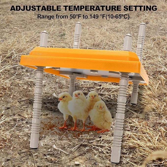 Brooder Heater for Chicks - Chick Brooder Plate with Adjustable Temperature Height Adjustable Chick Warmer for 12 Chicks Heater