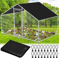 Nuanchu Chicken Coop Cover Waterproof and UV, 11.3 * 6.3 FT Chicken Run Cover for Winter with 18 Ball Bungees Cords Coop Tarp Shade Cloth for Large Coop Walk in Run Pen(Black)