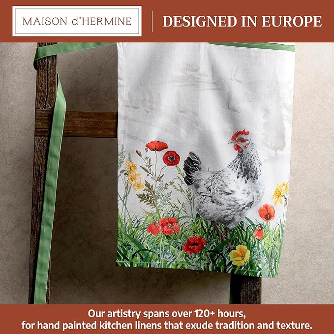 Maison d' Hermine 100% Cotton Apron for women with Pocket Kitchen Chef Apron for Men Cooking Easter Decorations