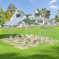 Polar Aurora Metal Chicken Coop, Large Outdoor Chicken Pen, Walk-in Chicken Run for 6-20 Chickens, Double Door Chicken House with Waterproof UV Protection Cover for Backyard (Spire-M)