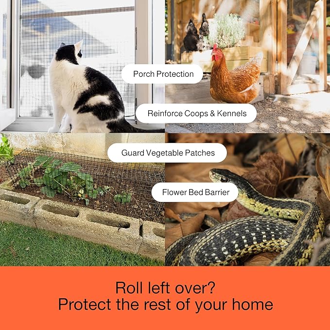 MaPorch Solar Panel Squirrel Netting - PVC Coated Galvanized Steel Mesh - 6 in x 50 ft Black, Under Fence Barrier Mesh - Squirrel Wire Guard & Bird Netting, Solar Panel Protection & Garden Fencing