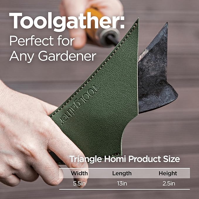 Triangle Homi Hand Hoe - Traditional Handmade Korean Garden Tool for Weeding Digging & Planting with Forged Steel & Chestnut and Acacia Wood Handle