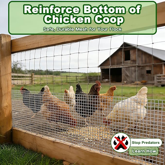 Amagabeli Hardware Cloth 8 inch x 20 ft 1/4 Inch Galvanized Wire Mesh Small Animal Barrier for Foundation Vents Fence Gaps Shed Bottom Chicken Coop Repair Rustproof Critter Blocker Screen DIY Craft
