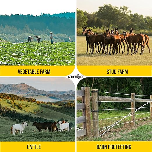Electric Fence Wire 1000 ft, 1/4 inch (6 mm), Thick & Highly Conductive Tinned Copper Strands, Ideal for Temporary Pastures and Equine Containment Livestock, Work with Insulator & Charger