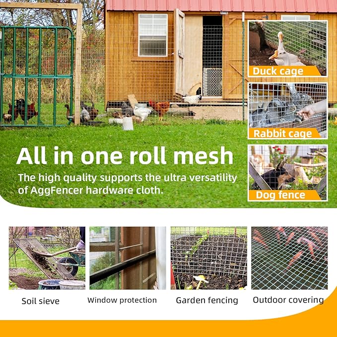 16in x 100ft Black Hardware Cloth 1/2 inch 19Ga PVC Coated Wire Mesh Vinyl Coated Fence, Welded Metal Chicken Wire Fencing Roll, Garden Plant Fencing, for Chicken Coop and Home Improvement