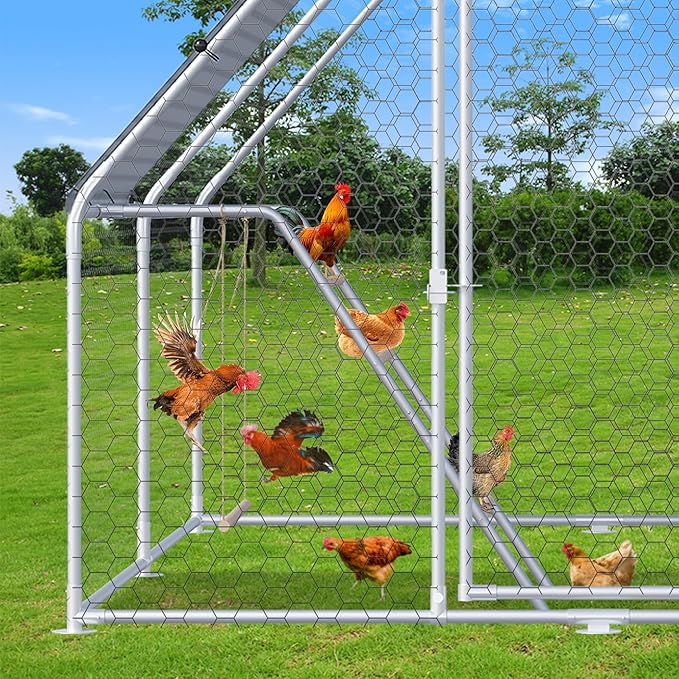 Chicken Perch for Coop with Swing & Roosting Bars, Ladder - Perfect for Backyard Poultry - Easy Installation & Cleaning (55'' L x 41'' W)