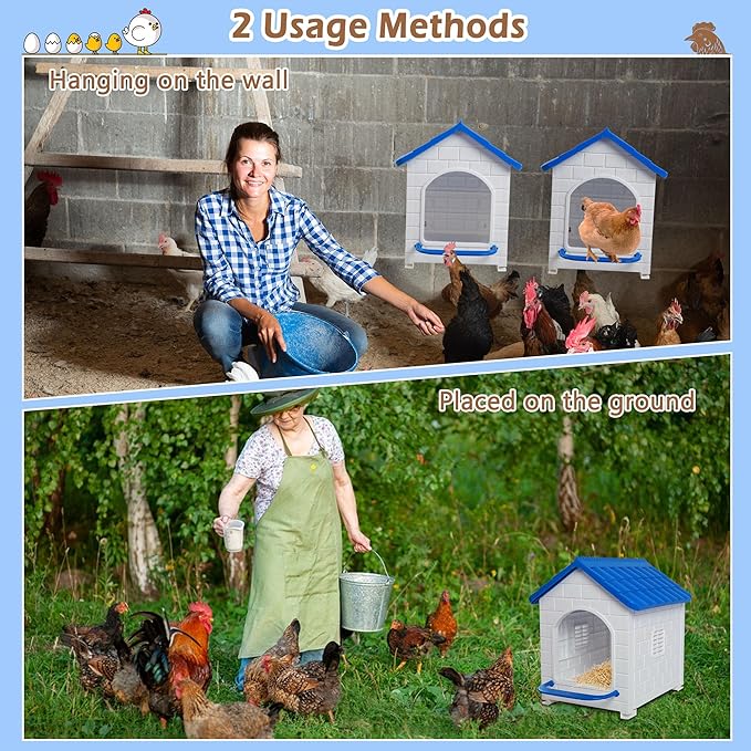 Nesting Boxes for Chicken, Plastic Single Compartment Chicken Nesting Box for Laying Eggs for Hens, Ducks and Poultry - Blue