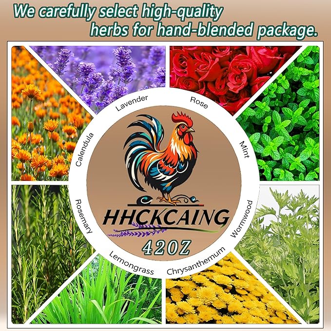 42 oz Nesting Herbs for Chicken coop– All Natural, Increase Egg Production, relieves Stress, and Keeps hens Healthy. Nest Box and Bedding, Backyard Chicken Supplies