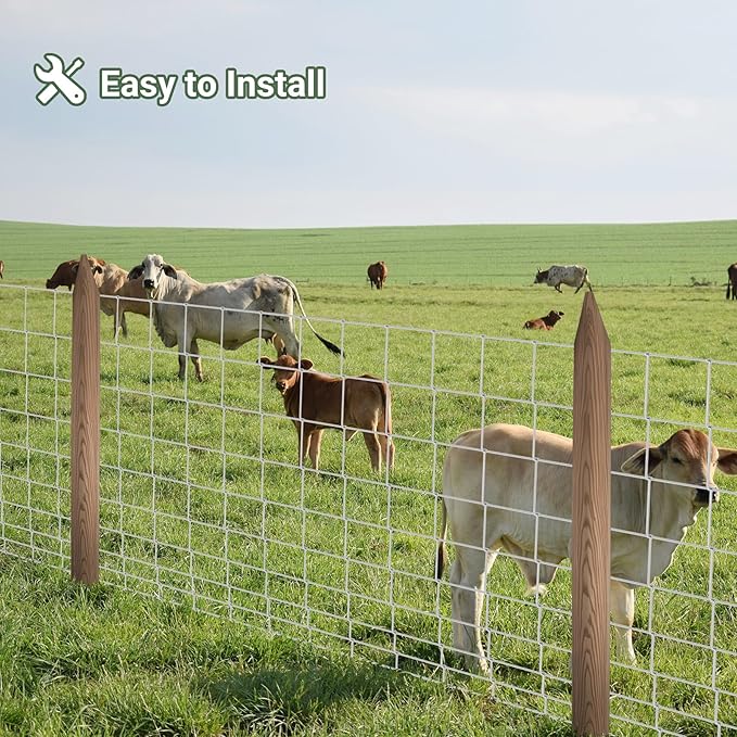 Farm Fence 4.5FT x 164FT, Galvanized Cattle Fence, Heavy Zinc Coating Wire Fencing, 14GA Livestock Fence, Goat Fence, Hog Wire Fencing Perfect for Pest Control, Livestock & Animals Protection