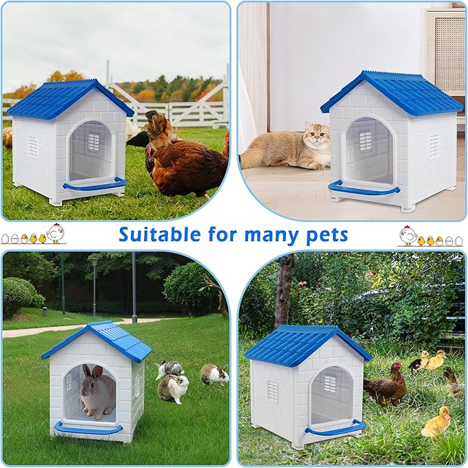 Chicken Nesting Box, 100% Waterproof Hens Nesting Box for Laying Eggs for Hens, Ducks and Poultry, Large Signle Compartment Chicken Nesting Boxs Indoor & Outdoor (Blue)