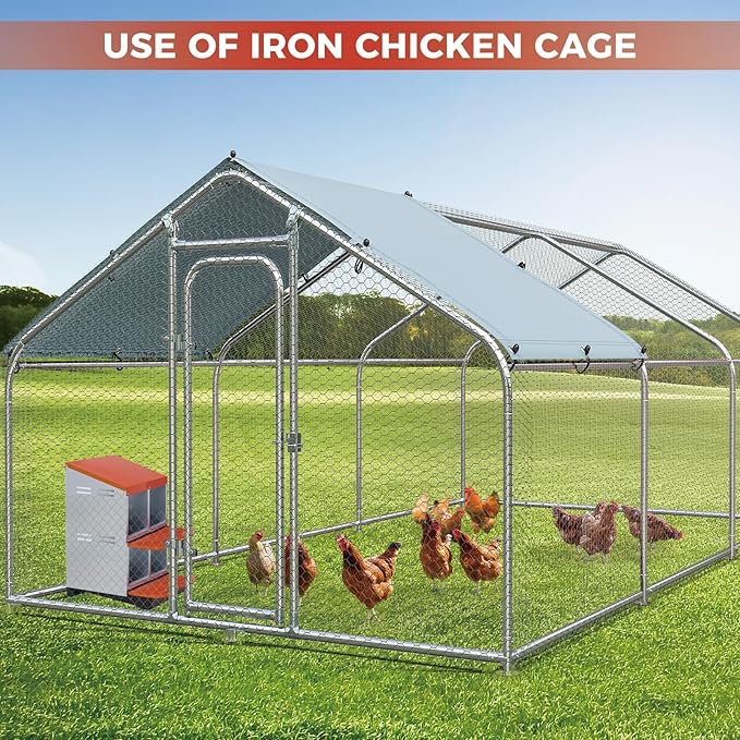 Garvee Chicken Nesting Boxes, 4 Hole Roll-Away Nesting Boxes for Chickens Coop with Perch, Hens, Ducks & Other Poultry,Egg Laying Box with Lid Cover to Protect Eggs,Easy to Assemble