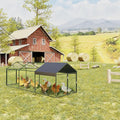 Garvee Large Metal Chicken Coop with Run, 120 in x 40 in x 40 in Chicken Run with Cover, Outdoor Walk in Poultry Cage, for Small Animals Duck Rabbit Hen Chicken Supplies - Black