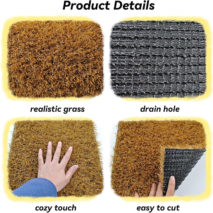 6 Pack Chicken Nesting Box Pads,Washable Artificial Grass Rug Chickens Bedding Reusable Laying Eggs Turf Nesting Mats for Chickens Coop Pet Outdoor Indoor