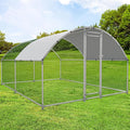 Large Metal Chicken Coop Walk-in Poultry Cage with Water-Resident and Anti-UV Cover Duck Rabbit Cat House Outdoor Chicken Run Pen with Round Roof
