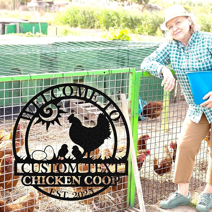 Custom Chicken Coop Signs, Personalized Funny Chicken Coop Signs, Custom Metal Farm Sign for Outside, Chick Hen House Sign Funny Farmhouse Outside Wall Decor Gift