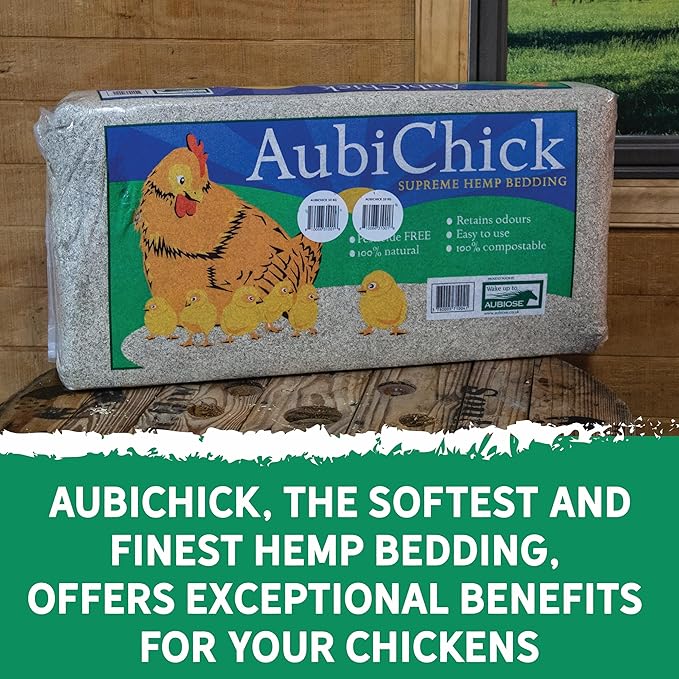 AubiChick Hemp Bedding for Chickens and Other Small Animals | 22lb