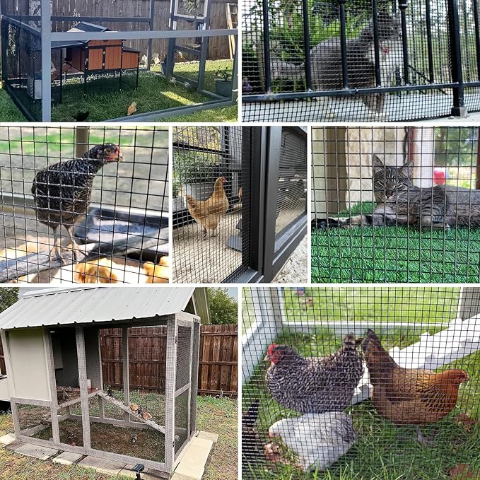 Thinkahead Black Hardware Cloth 1/2 inch 36 X 50 ft 19 Gauge Vinyl PVC Coated Wire Mesh Roll Galvanized Welding Chicken Wire Fencing, Garden Fence, Rabbit Wire, Home Improvement Project.