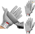 NoCry Cut Resistant Gloves with Grip Dots - Breathable & Lightweight Cutting Gloves for Chefs - Ambidextrous - Great for Kitchen Cutting or Woodworking