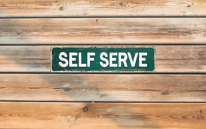 Vintage Tin Self Serve Sign Retro Metal Sign Suitable For Street Shop Bar - Multi-Purpose Metal Sign For Indoor/Outdoor Use Plaque 4x16 Inch