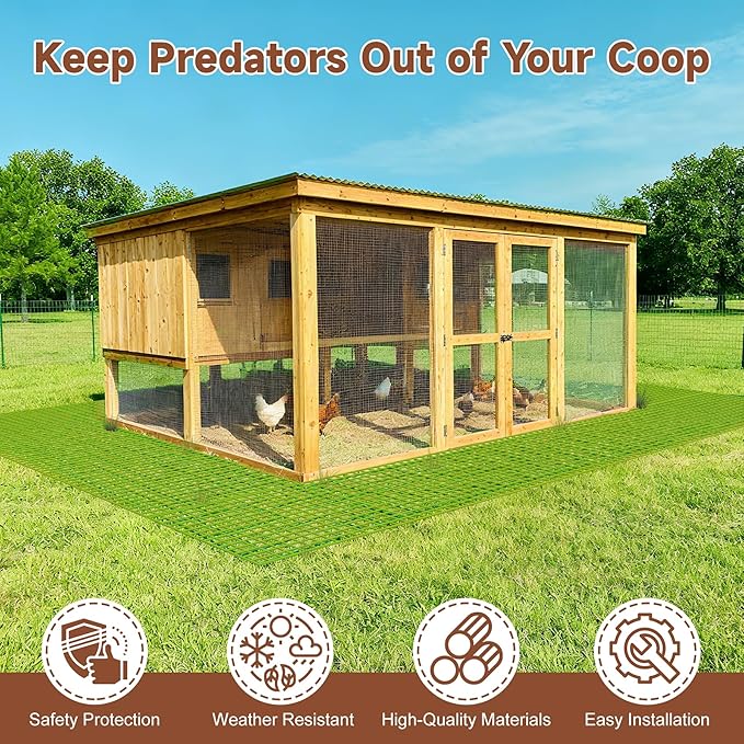 BJADE'S Chicken Coop Predator Proof Apron,Chicken Wire Bottom Predators Resistant,Fence Netting Barrier for Chicken Coop