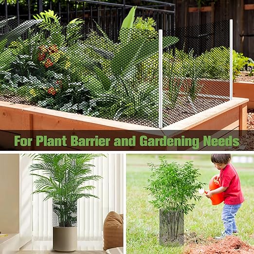 Mesh Tree Guard Trunk Protectors, Chicken Wire for Floral Arrangements, Tree Wraps to Protect Bark, Flexible Net Tree Guard 16 in x 20FT with 50 Zip Ties, Tree Bark Protector from Deer-Black