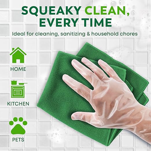 Keppi 600 Pack Disposable Gloves Medium – Food Safe, Clear, Plastic. Perfect for Cooking, Food Prep, Cleaning & Serving – BPA & Latex Free, Food-safe Single-Use HDPE Gloves