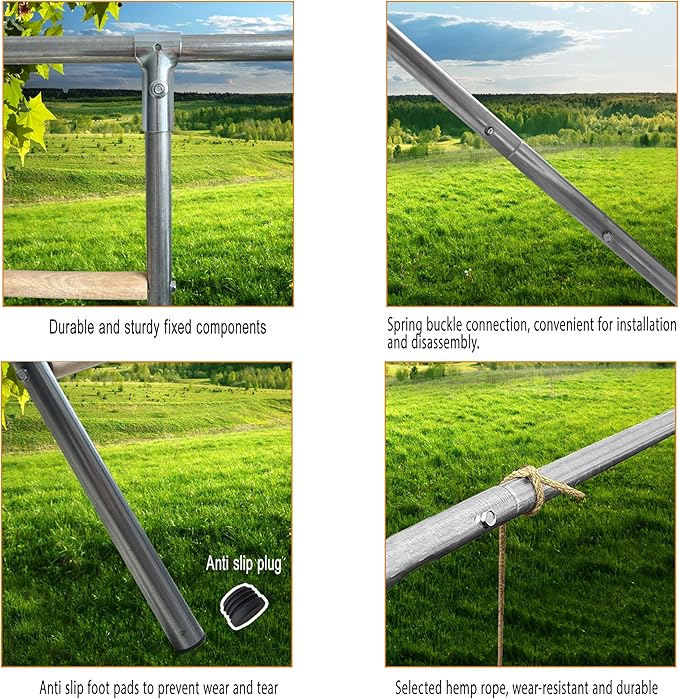 Chicken Perch for Coop, Chicken Swings for Coops, Easy to Installation&Clean, Poultry Coop Roosting Perch, Large Metal Perch (53.9' L X 41.3' W X 44.9' H)