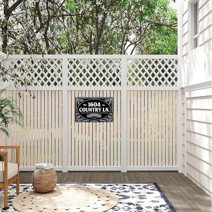 Vintage 1604 Country Lane Farmhouse Metal Sign Suitable for outdoor decoration, garden home porch 8 x 12, easy to hang
