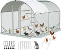 Quictent Essential Series 12x9x6.6ft Metal Chicken Coop Run with Climbing Ladder, Walk-in Outdoor Poultry Cage with PVC Coated Chicken Wire, Hen Duck Rabbit Farm House, Waterproof Anti-UV Cover
