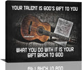 Vintage Guitar Wall Art - Chords Pictures Canvas Prints - Inspirational Artwork for Music Studio, Bedroom, Living Room, Bathroom - 24"x20"