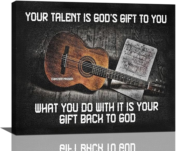 Vintage Guitar Wall Art - Chords Pictures Canvas Prints - Inspirational Artwork for Music Studio, Bedroom, Living Room, Bathroom - 24"x20"