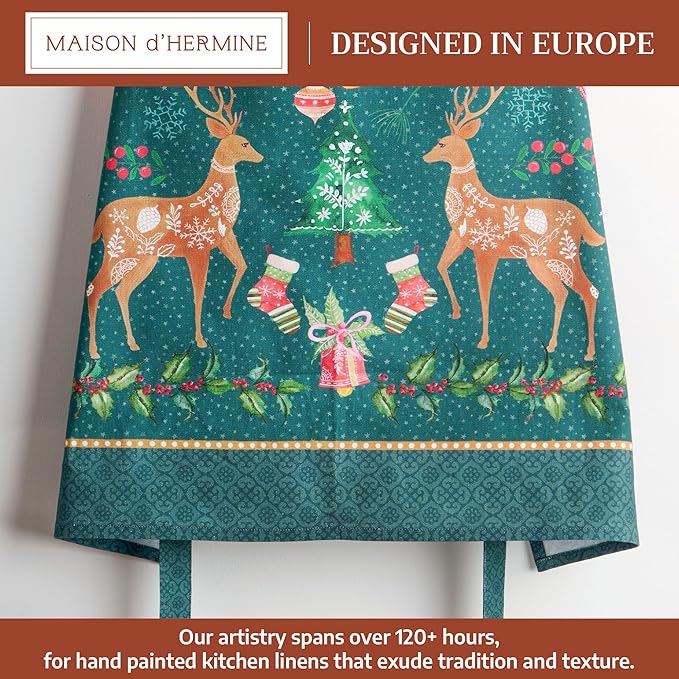 Maison d' Hermine 100% Cotton Apron for women with Pocket Kitchen Chef Apron for Men Cooking Easter Decorations