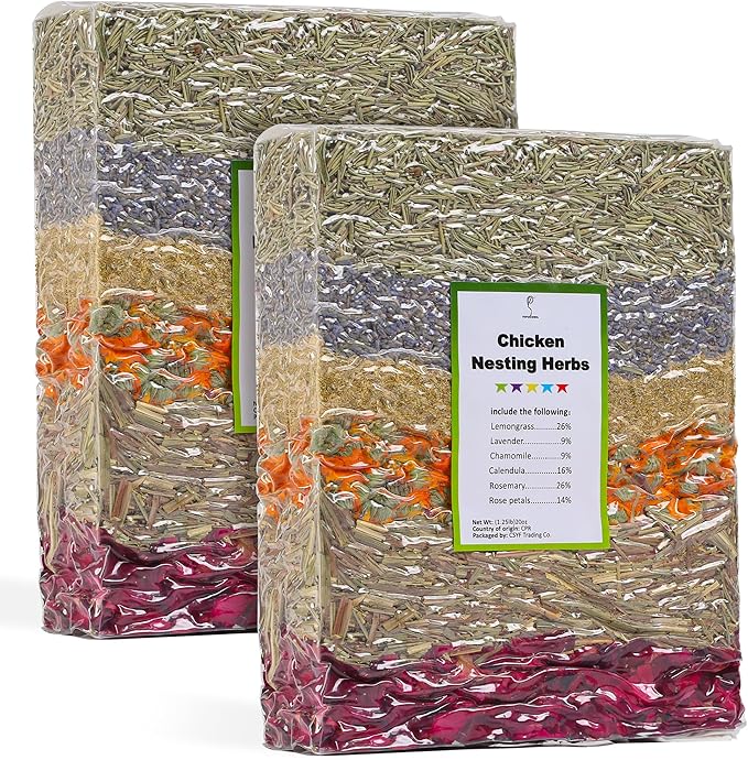 Chicken Nesting Box Herbs 40oz Vacuum-Packed, Natural 6 Dried Herbs for Chicken Coop Freshness, Healthy Hens, Optimal Egg Production and Reduced Stress (Extra Large)