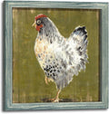Farm Animal Wood Wall Art: Rustic Farmhouse Kitchen Framed Artwork Decor Chicken Hen Picture Country Animals Print Painting for Home Bedroom Living Room 24 x 24 Inches
