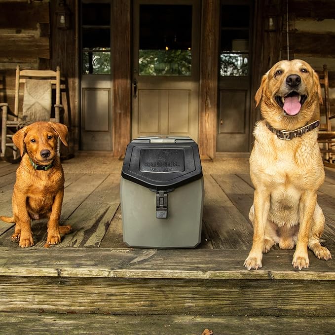 GUNNER 50 lbs Dog Food Storage Container - Waterproof & Airtight Pet Food Bin - Multi-Purpose Container for Dry Food, Corn, Chicken Feed, Treats, Bird Seed, & More - Gunmetal