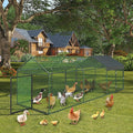 GarveeLife Metal Chicken Coop with Waterproof and Anti-UV Cover, Chicken Run for Yard with 3 Doors, Poultry Cage for Rabbit Duck Goose, 120 in x40 in x40 in, Black