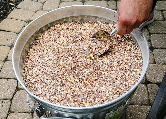 Heath Outdoor Products SS-10 10 Pound Galvanized Metal Multi-Purpose Bird Seed, Suet, Feed Container and Dog Poop, 1-Pack, Galvanized Steel