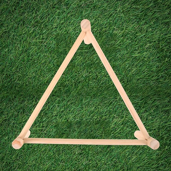 Triangular Wooden Chicken Perch Stand 42cm Equilateral X 16cm High Natural Wood Roosting Bar Chicken Coop Accessory