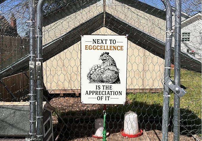 8x12 Inch Aluminum Chicken Coop Signs - Funny Outdoor Chicken Signs for Coop, Farmhouse Kitchen Decor, Vintage Wall Decor, Funny Gifts for Chicken Owners, Home & Kitchen Decor Accessories