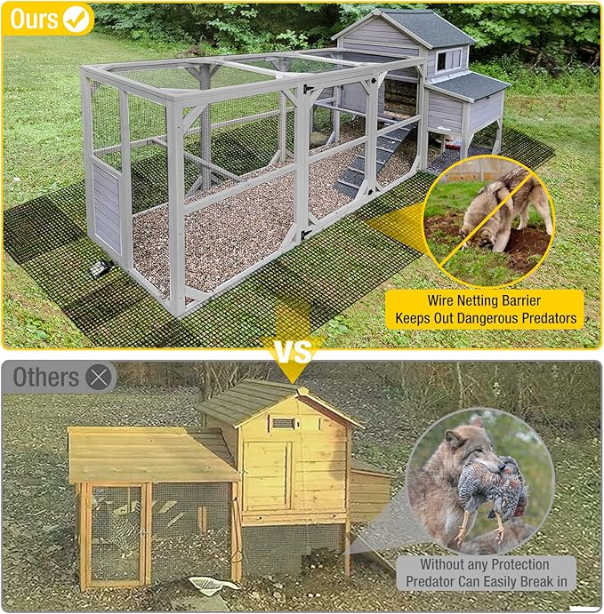 Aivituvin Chicken Wire Mesh Poultry Fence Chicken Coop Bottom Barrier to Keep Your Flock Safe from Predators