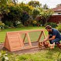 Small Chicken coop for 2-4 Chickens Outdoor Wooden with Waterproof Asphalt Roof, Ramp, and Multiple Doors Openable Top Pull-Out Tray Suitable for Outdoor Backyard (Brown)
