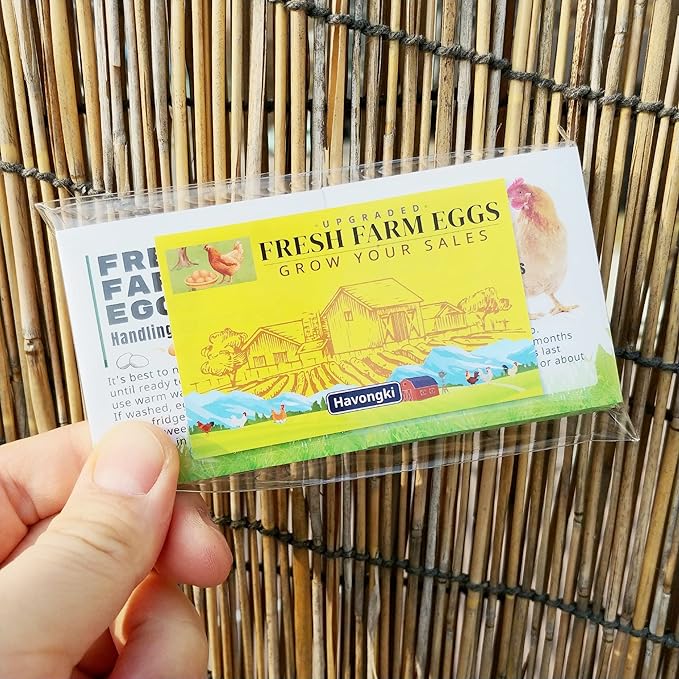 100 Pack Premium Fresh Farm Eggs Handling Instructions Stickers Labels Care Accessories | Egg Blank Cartons 4 6 12 15 18 30 48 50 Count Basket Box Container Storing Extra Organizer -M11SS100