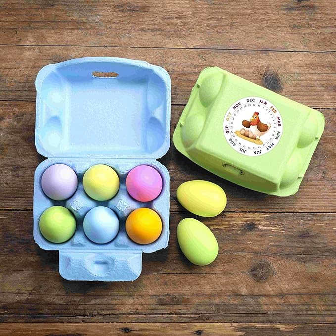 48 Pcs Egg Cartons Half Dozen, Colorful Paper Pulp Cute Egg Basket Storage Container Holder, Easter Valentine Lover Gift Chicken Eggs Crate with Labels, Hold Up to 6 Huevos