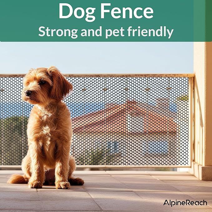 AlpineReach Plastic Wire Mesh 1.3ft x 10ft Fence Roll with Zip Ties - Ideal for Poultry, Dogs, Rabbit Barrier & Gardening, Durable Chicken Mesh, Versatile Rigid Fencing & Netting, Black (15.7" x 120")