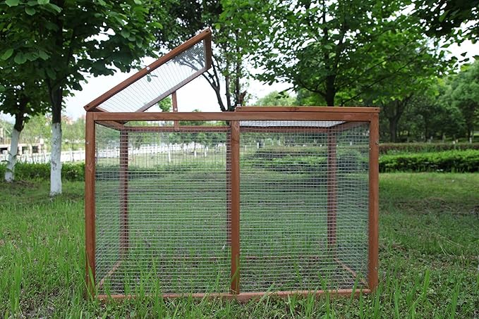 Chicken Coop Wooden Outdoor Cage Garden Backyard Hen House for 2-4 Chickens (40) Brown