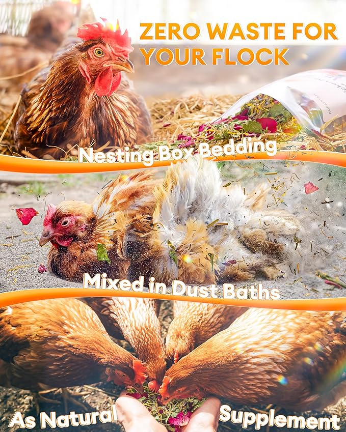 BUCATSTATE Chicken Nesting Herbs 21.1oz, Nesting Herbs for Chicken Coop with 10 Dried Floral Poultry Herbs, Nest Box Aromatic Refresher to Increase Egg Production